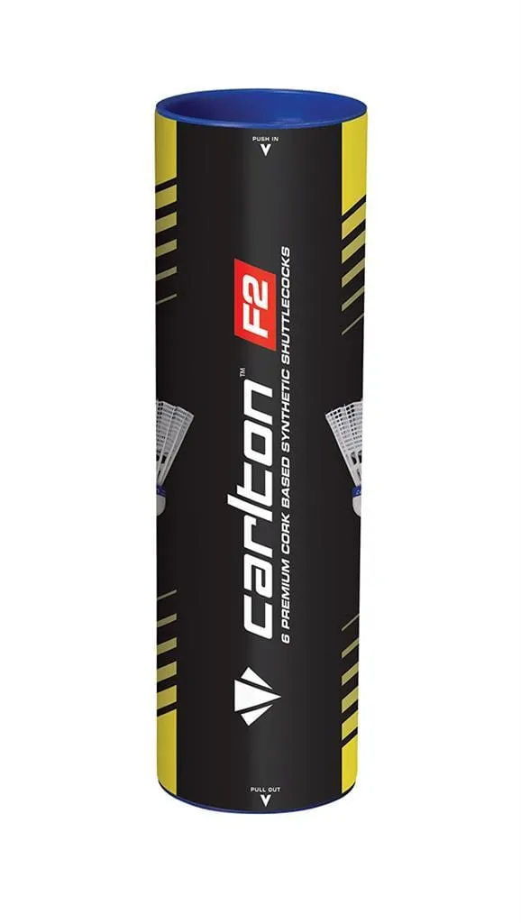 Carlton F2 Ti White Fast Badminton Nylon Shuttles / Shuttlecocks - Tube 6