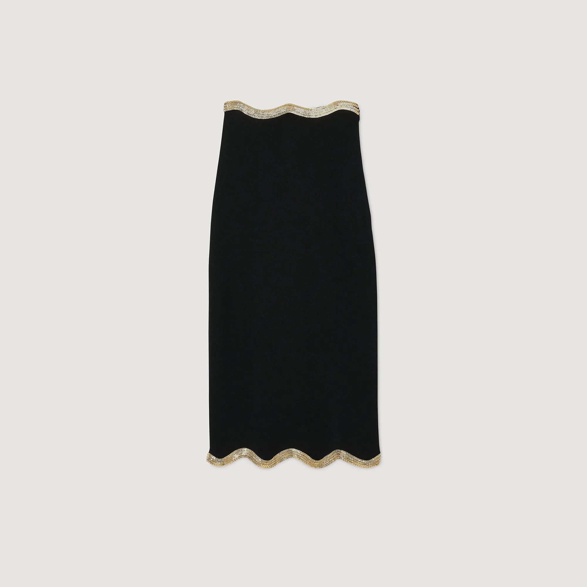 Casablanca Long Knitted Skirt With Chain Detail Black