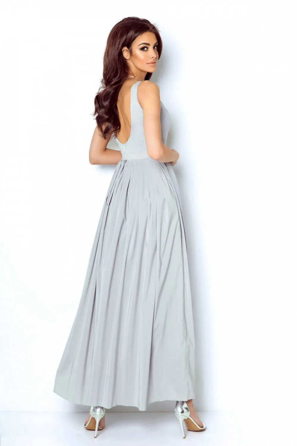 Chiffon Emphasised Waist Long Dress