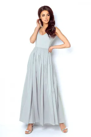 Chiffon Emphasised Waist Long Dress