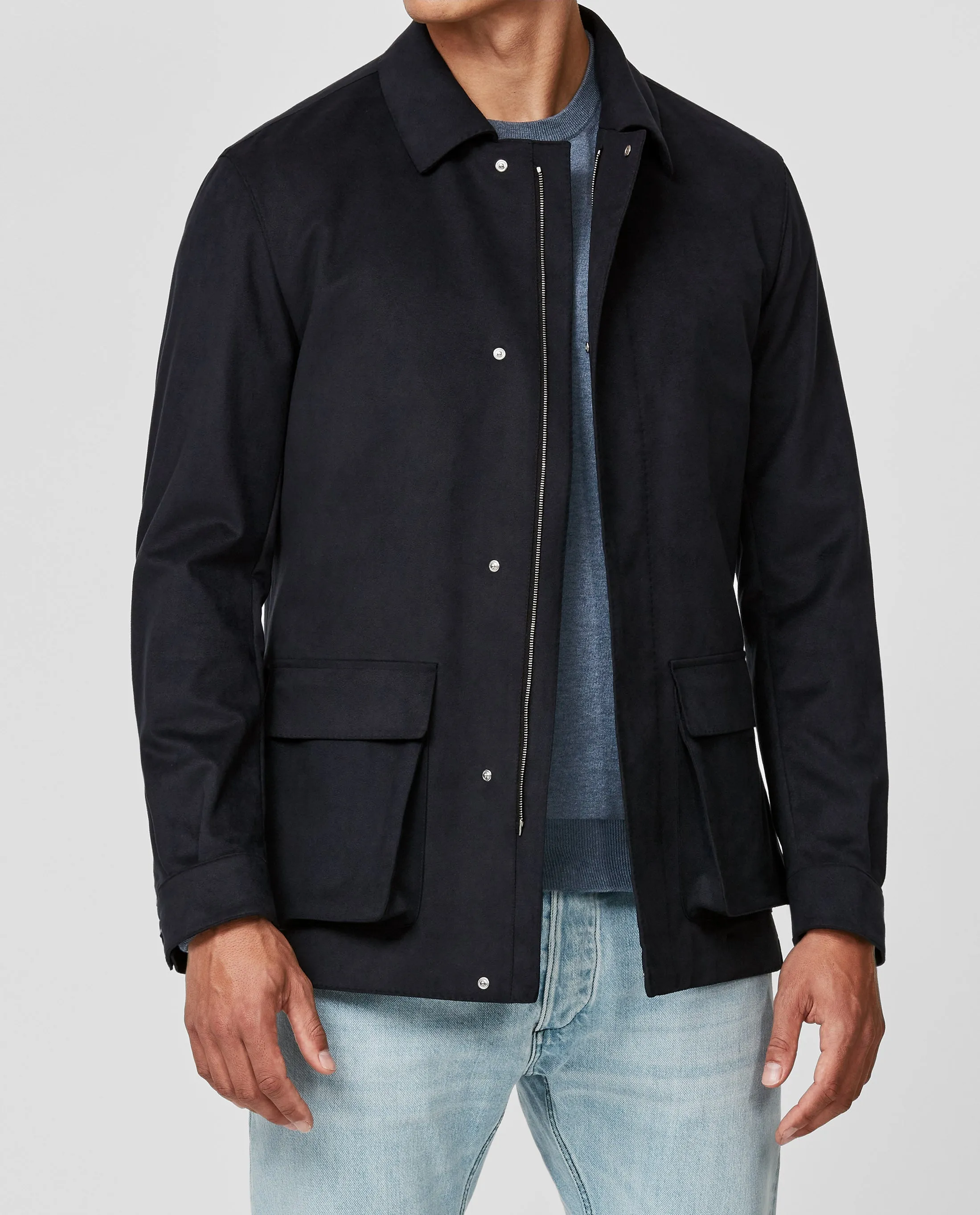 Chori Navy Blue Soft Faux Velours Suede Lightweight