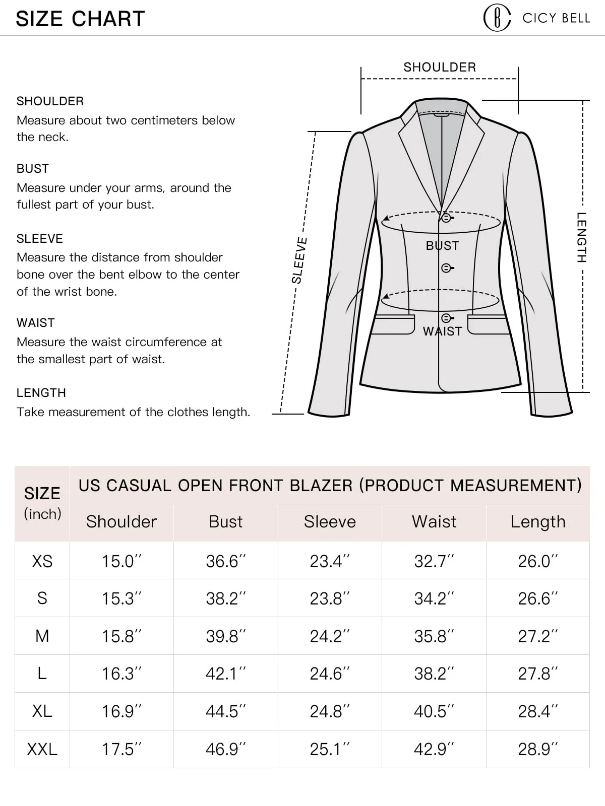 Cicy Bell Womens Casual Blazers Open Front Long Sleeve Work Office Jackets Blazer(Black&Grey,Small)