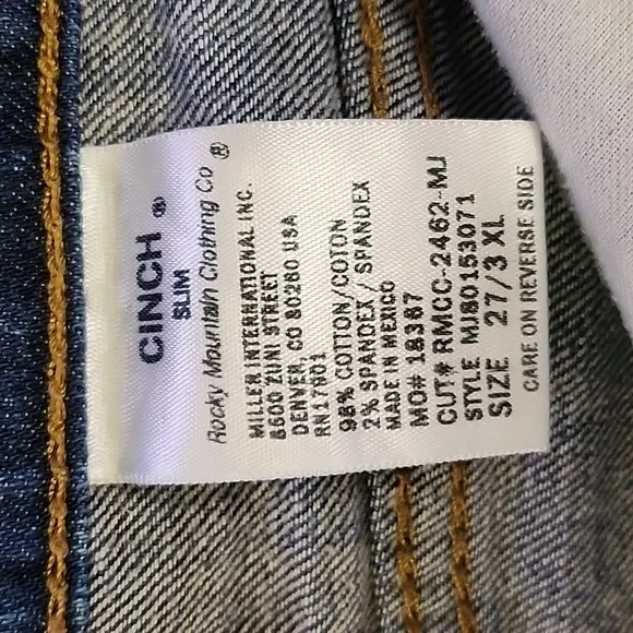 Cinch Jenna Slim Fit Riding Jeans Size 3/27 XLong