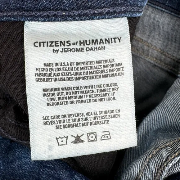 Citizens of Humanity Emannuelle Petite Slim Boot Cut Jeans Raw Hem Size 27