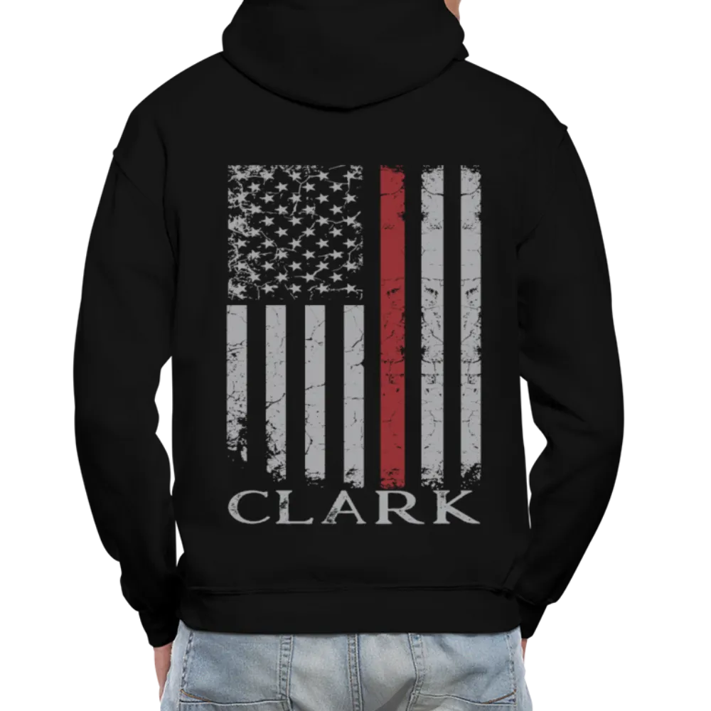 Clark Firefighter Flag Gildan Heavy Blend Adult Hoodie