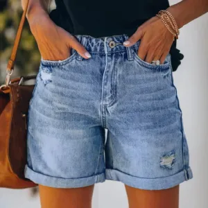 Claudia - Women's stretch denim shorts