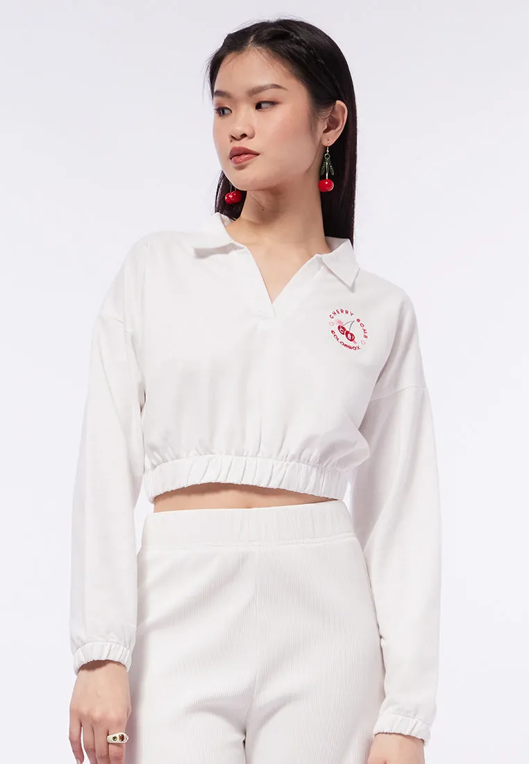 Collared Crop Sweatshirt