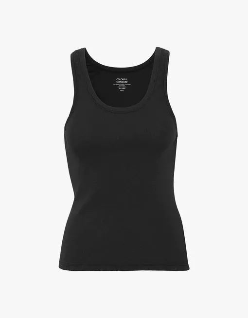 Colorful Standard Organic Rib Tank Top - Deep Black