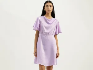 Cowl Neck Solid Dresses