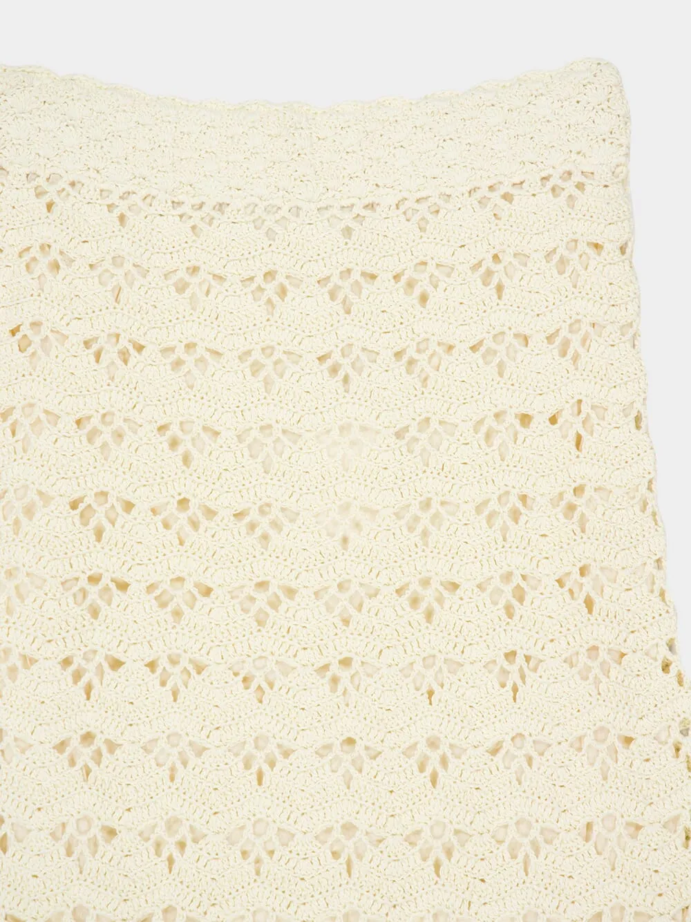Cream and Black Rhiannon Crochet Midi Skirt