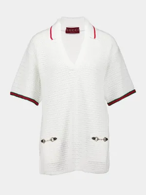 Crochet-Effect Cotton Dress