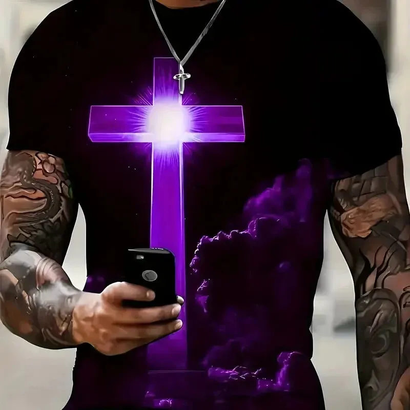 Cross Jesus 3D Printed Men's T-Shirt