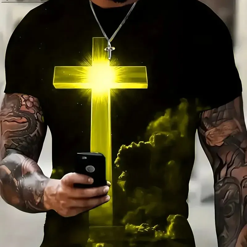 Cross Jesus 3D Printed Men's T-Shirt