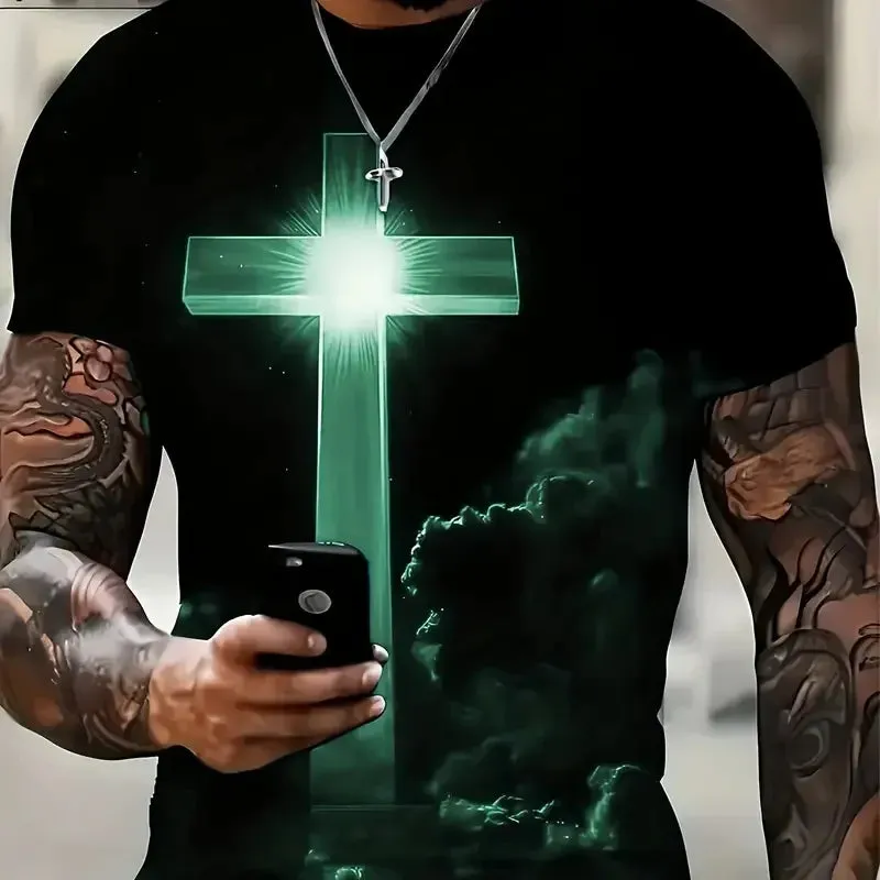 Cross Jesus 3D Printed Men's T-Shirt