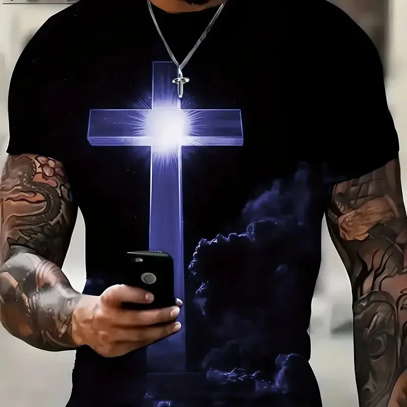 Cross Jesus 3D Printed Men's T-Shirt