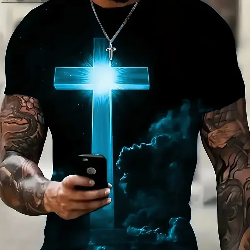 Cross Jesus 3D Printed Men's T-Shirt