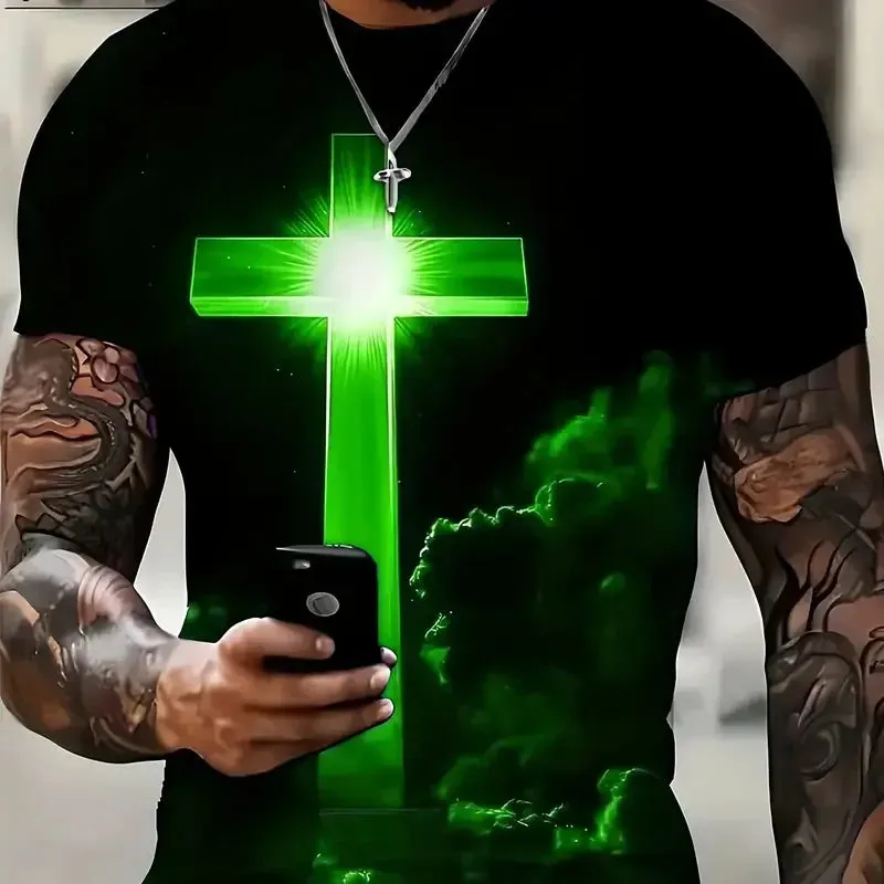 Cross Jesus 3D Printed Men's T-Shirt