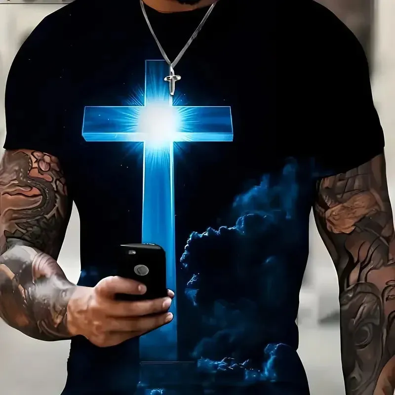 Cross Jesus 3D Printed Men's T-Shirt