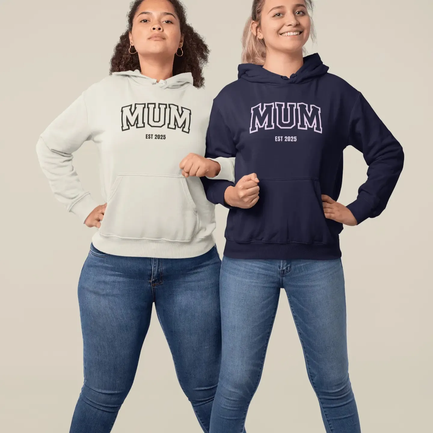 Custom Embroidered Word & Established Date Unisex Hoodies