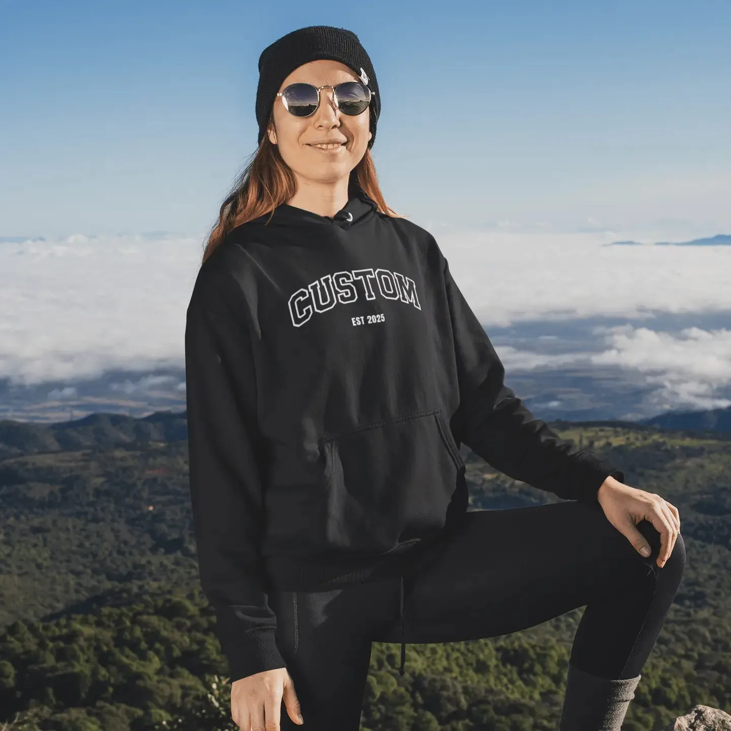 Custom Embroidered Word & Established Date Unisex Hoodies