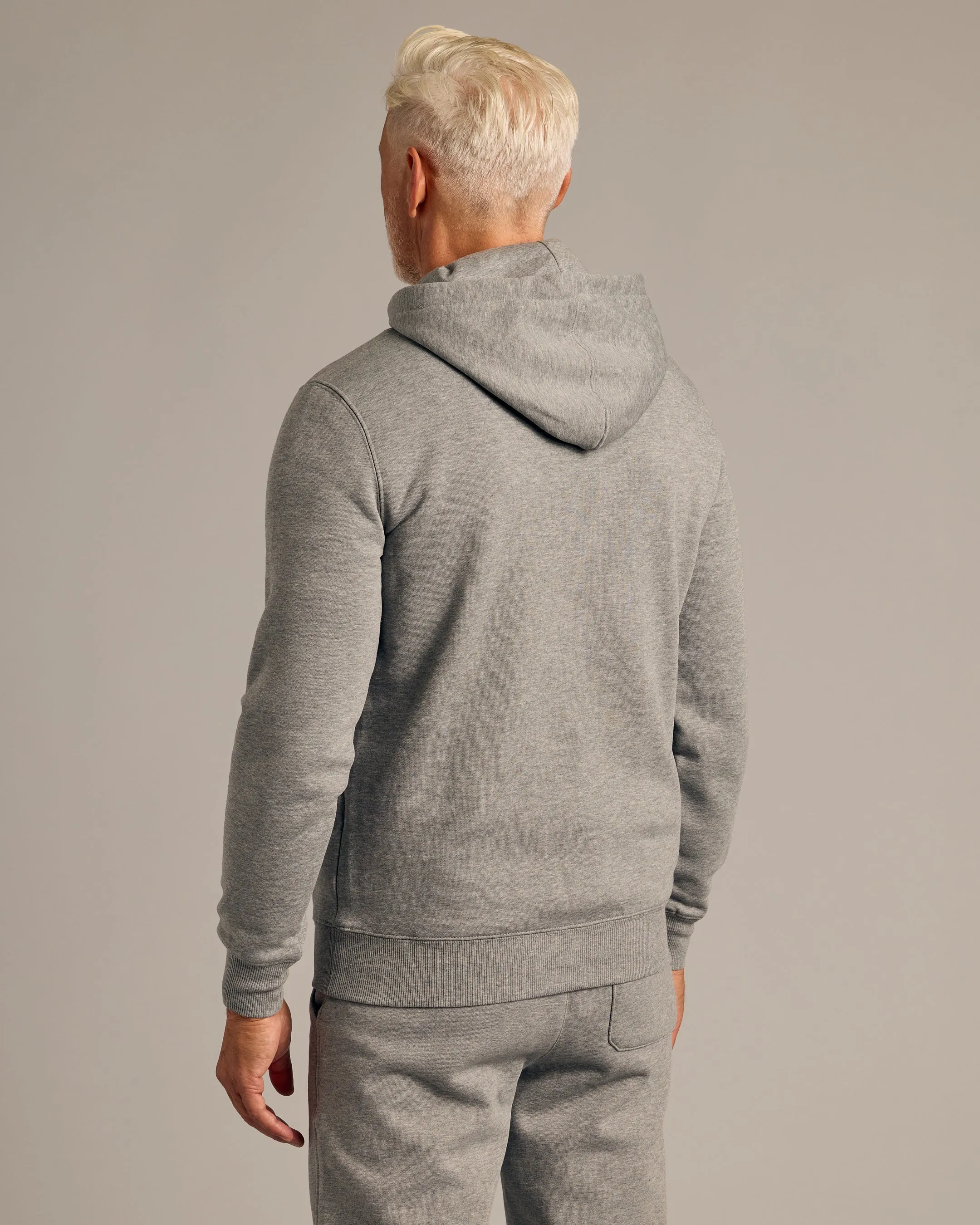 Dark Heather Gray Fleece French Terry Pullover Hoodie
