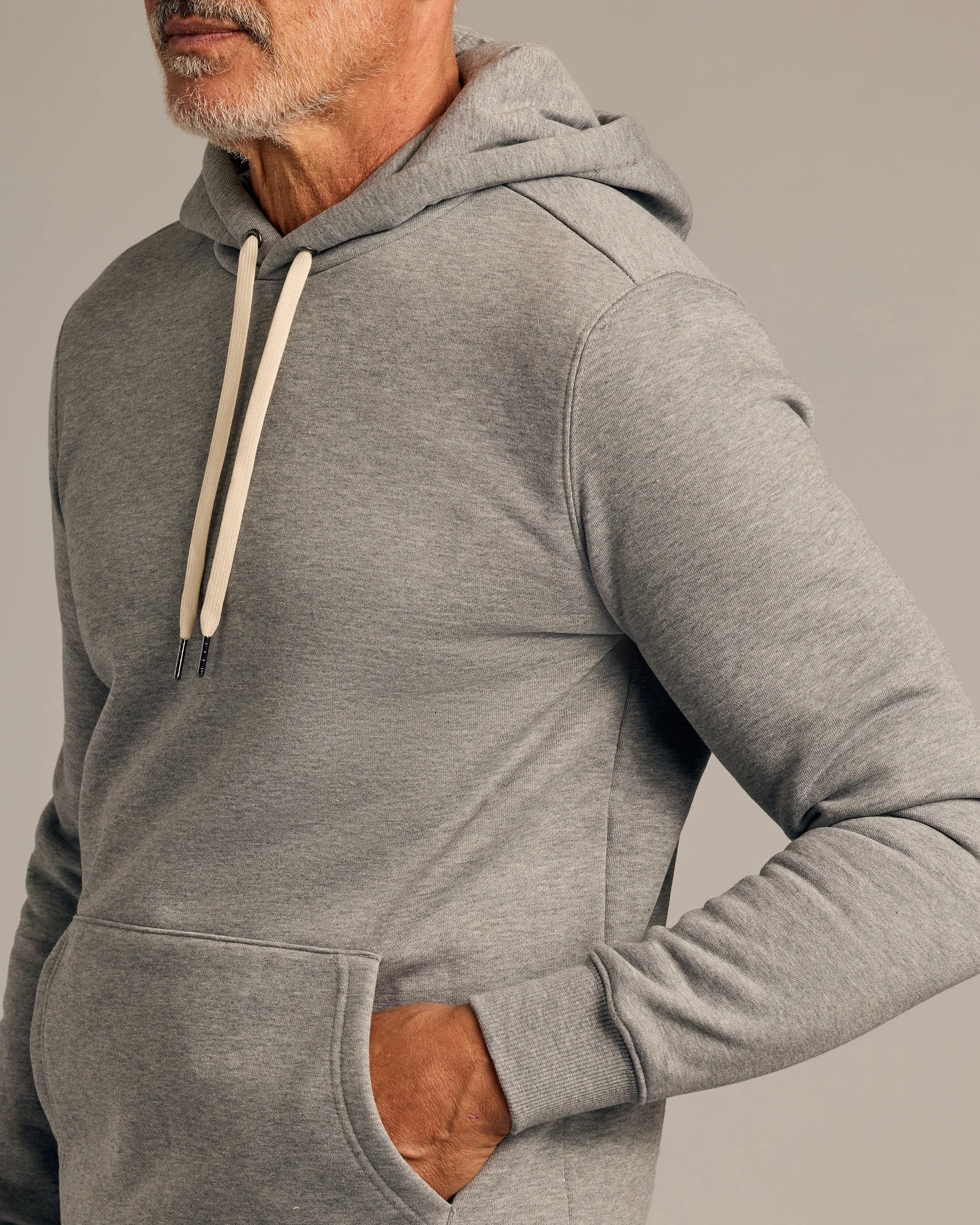 Dark Heather Gray Fleece French Terry Pullover Hoodie