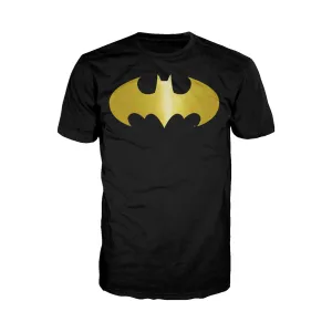DC Comics Batman Logo Classic Metallic Official Men's T-shirt (Black)