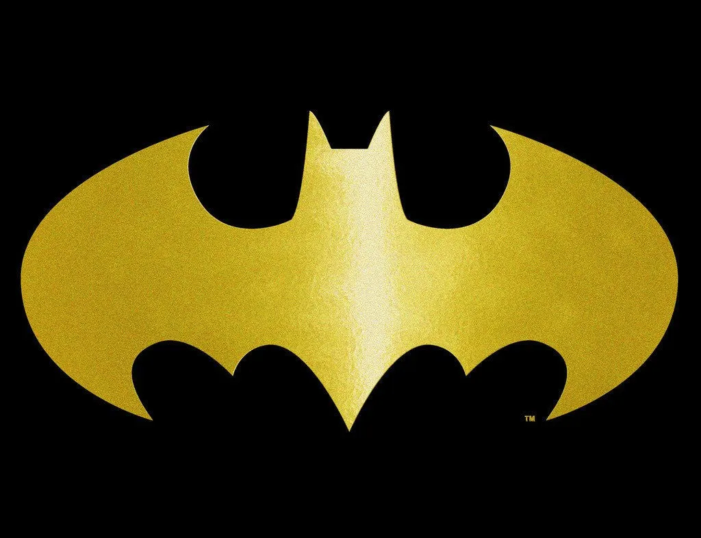 DC Comics Batman Logo Classic Metallic Official Men's T-shirt (Black)