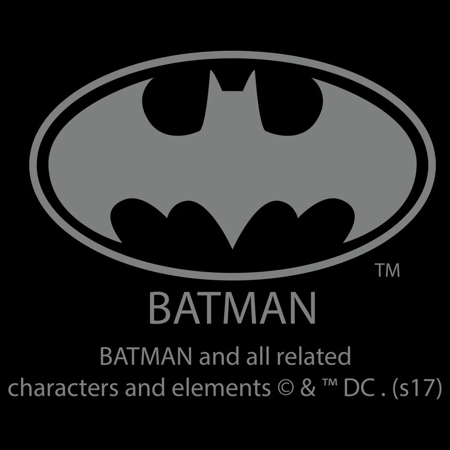 DC Comics Batman Logo Classic Metallic Official Men's T-shirt (Black)