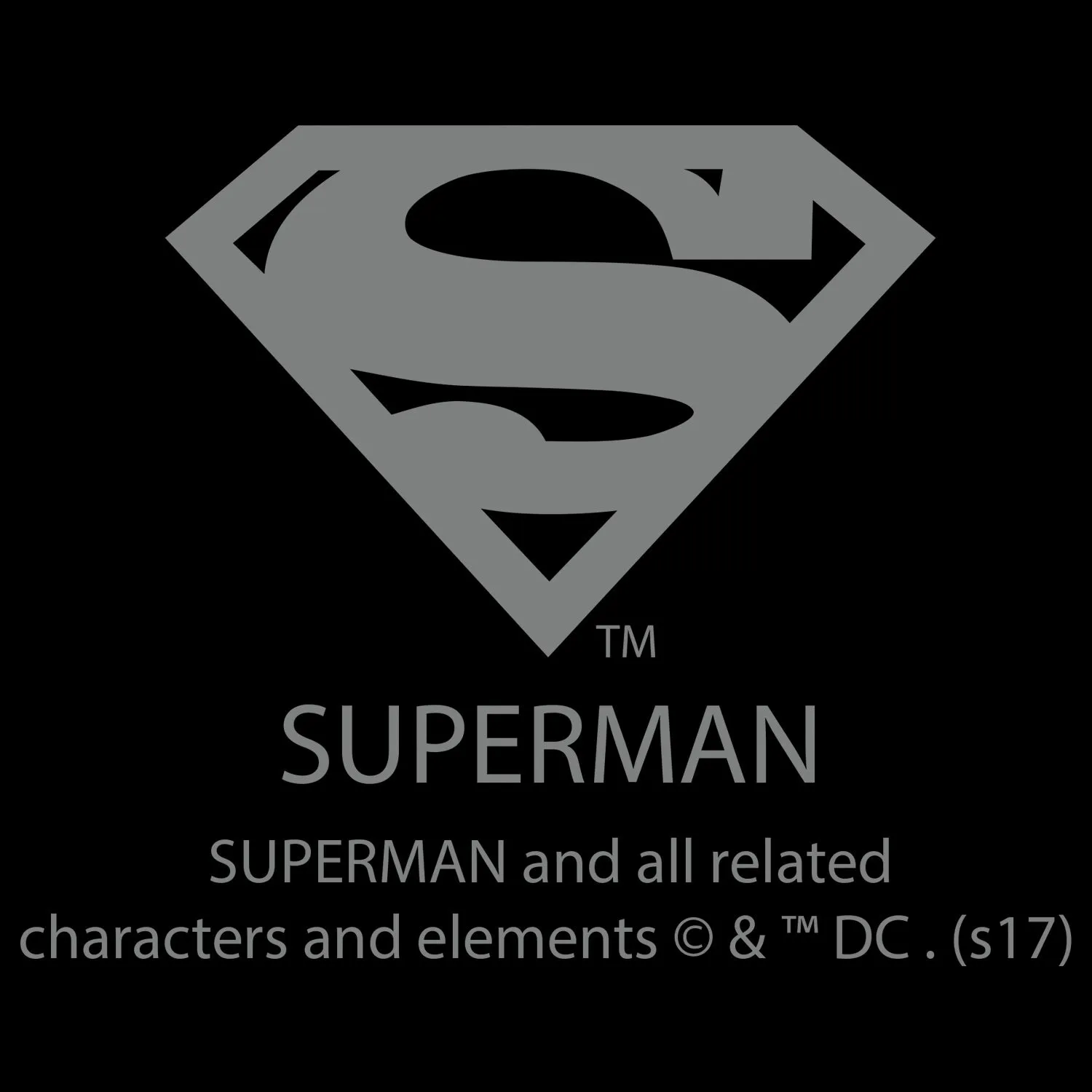 DC Comics Superman Logo Distressed Official Men's T-shirt (Black)