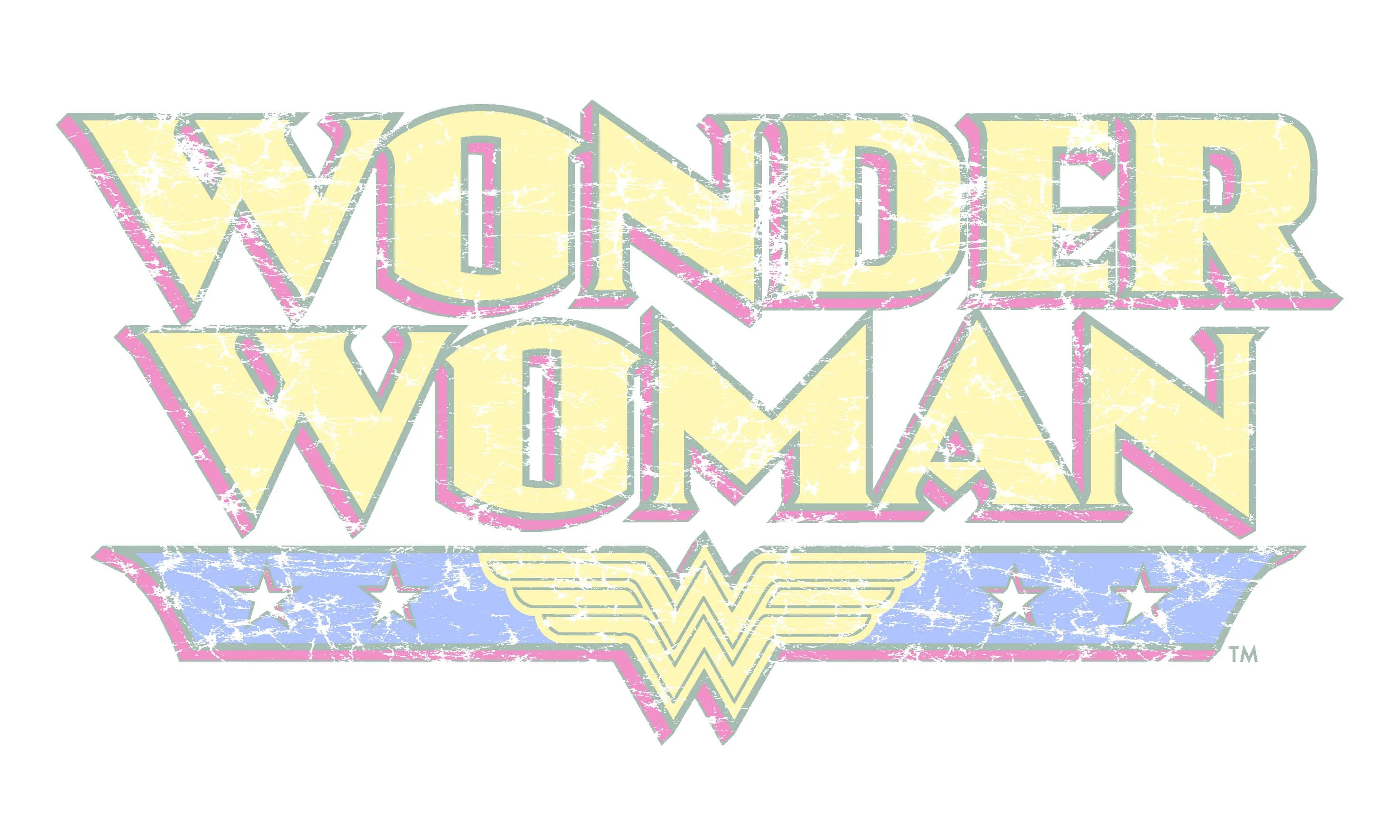 DC Comics Wonder Woman Logo Vintage Official Men's T-shirt (White)