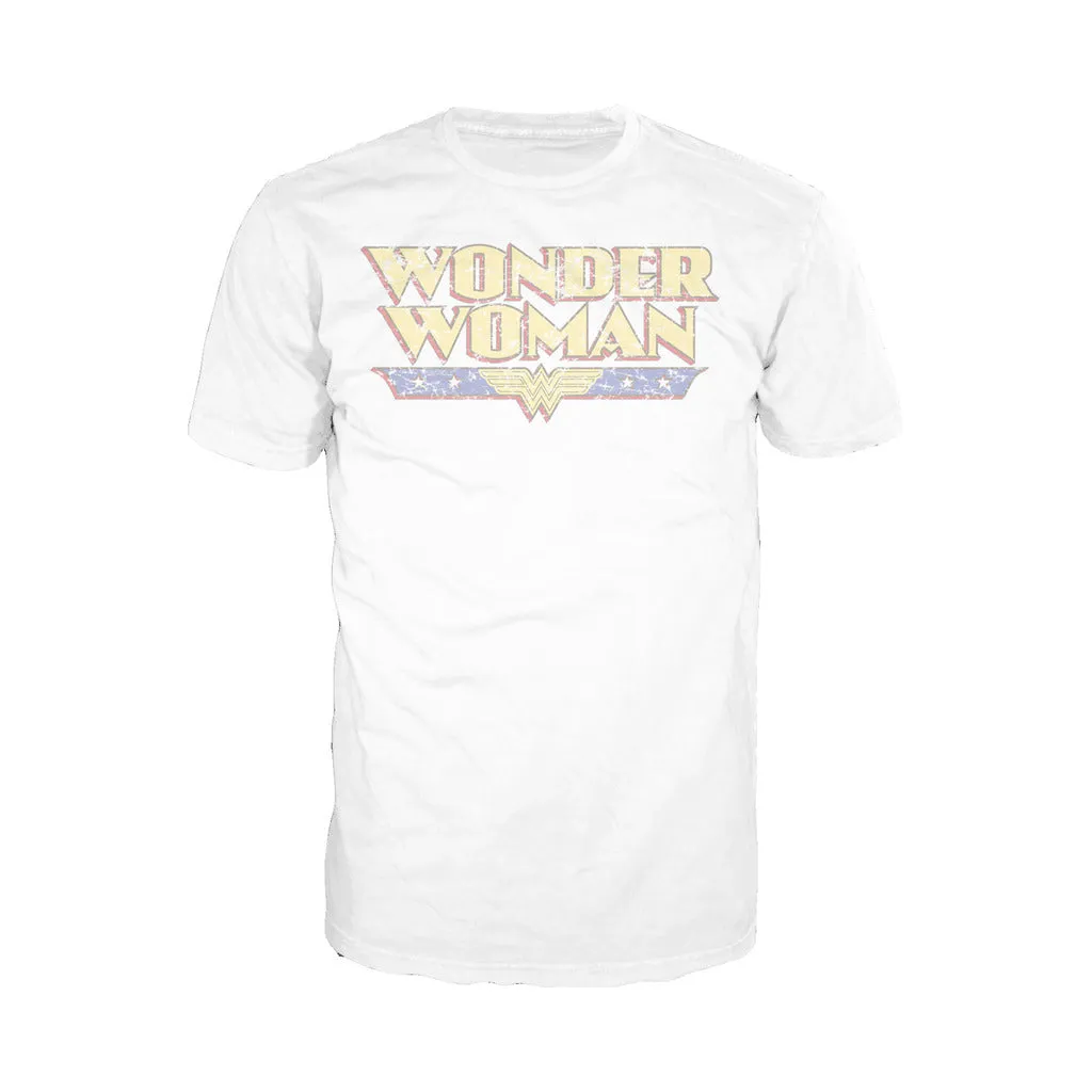 DC Comics Wonder Woman Logo Vintage Official Men's T-shirt (White)