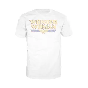DC Comics Wonder Woman Logo Vintage Official Men's T-shirt (White)