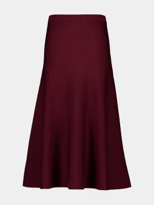 Deep Bordeaux Freddie Knit Midi Skirt