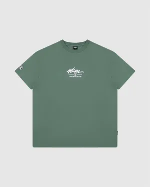 DETONE BOX FIT TEE - DARK GREEN