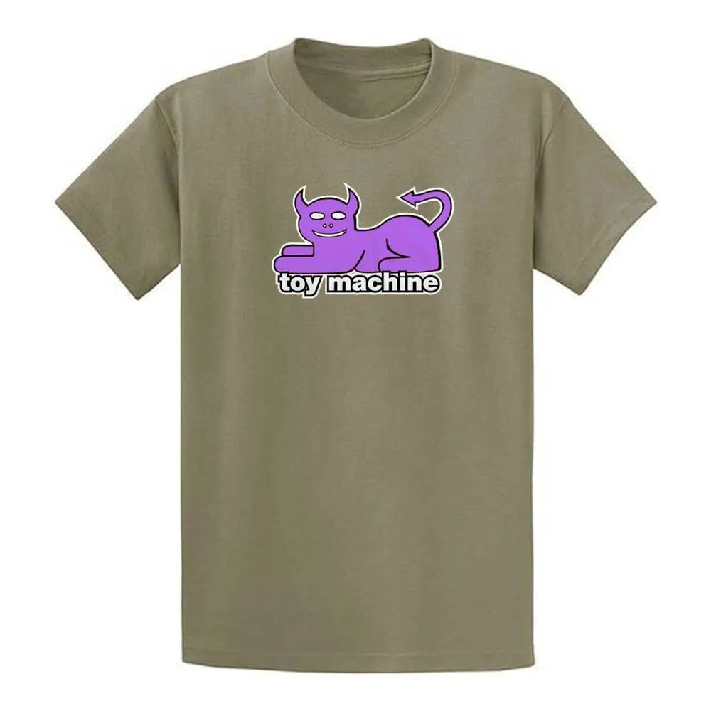 Devil Cat tee olive