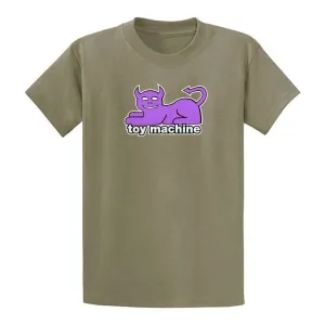 Devil Cat tee olive
