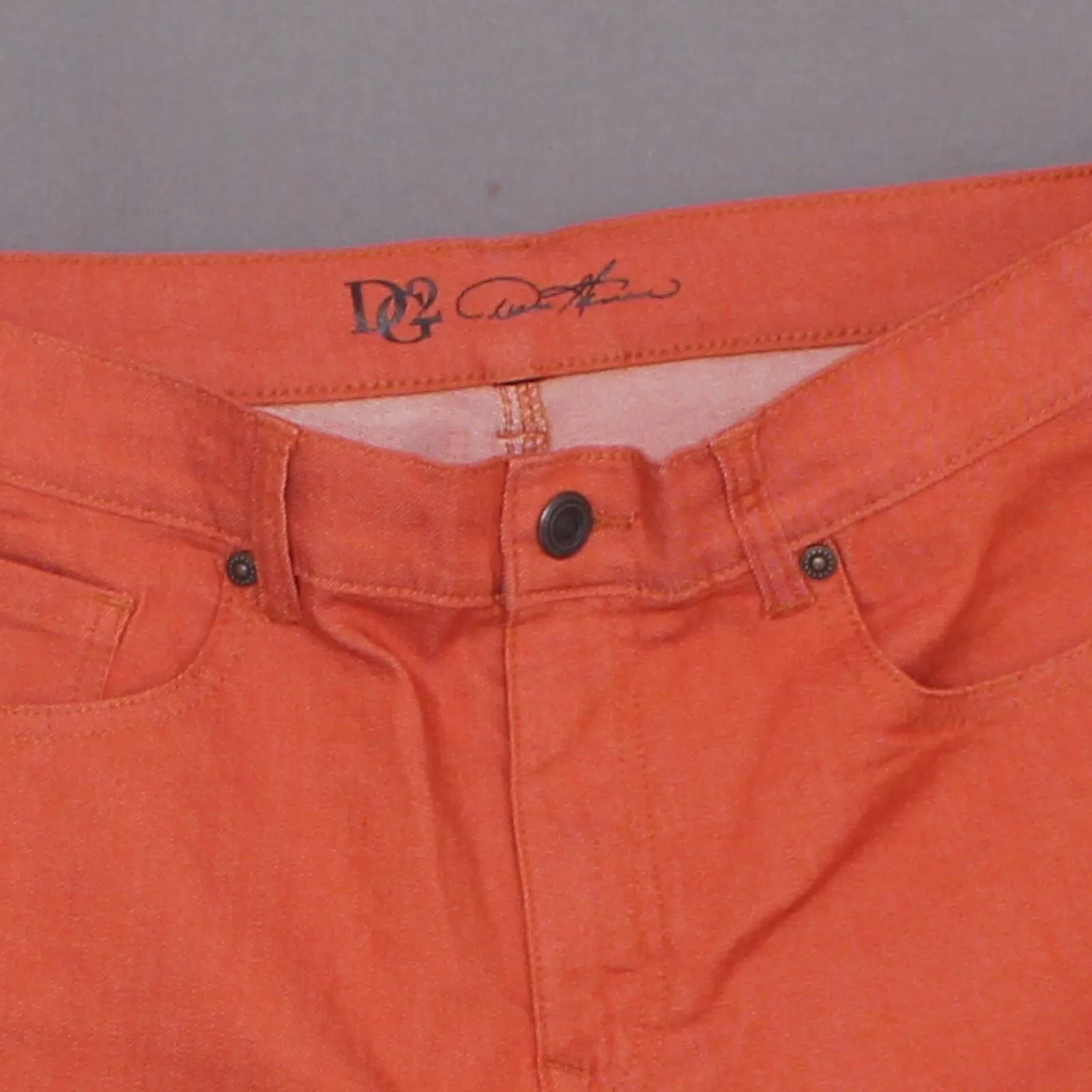 DG2 by Diane Gilman Classic Stretch Artwork Printed Jeans Rust Paisley 12