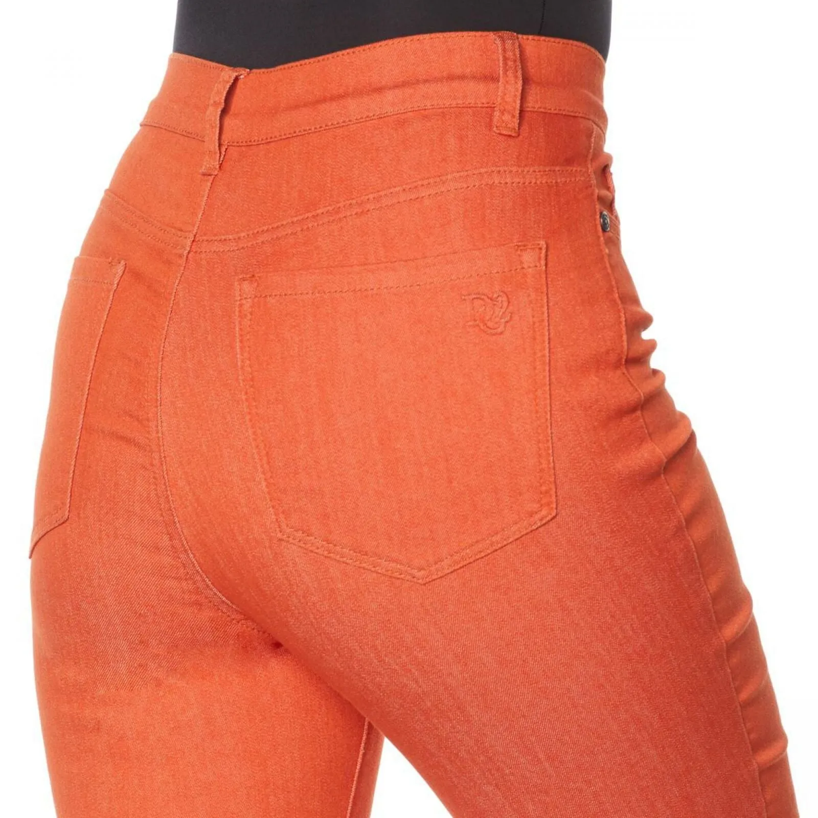 DG2 by Diane Gilman Classic Stretch Artwork Printed Jeans Rust Paisley 12