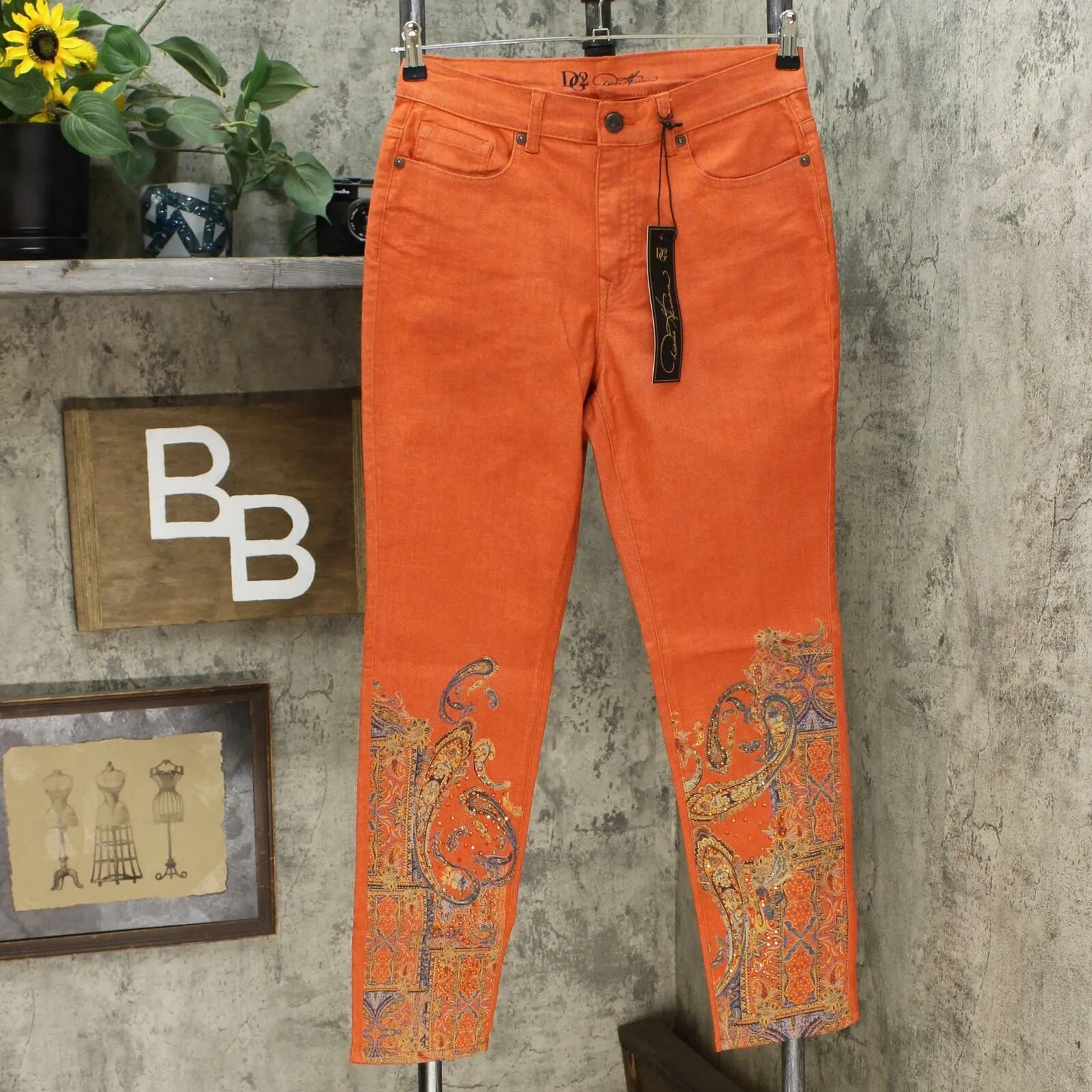 DG2 by Diane Gilman Women's Classic Stretch Artwork Printed Jeans