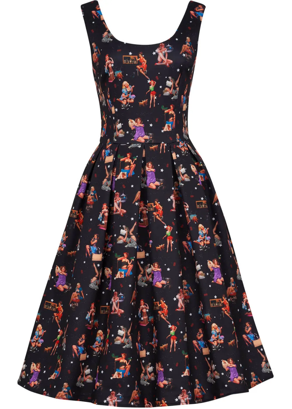 Dolly & Dotty Amanda Pin-Ups Girls 50's Swing Dress Black