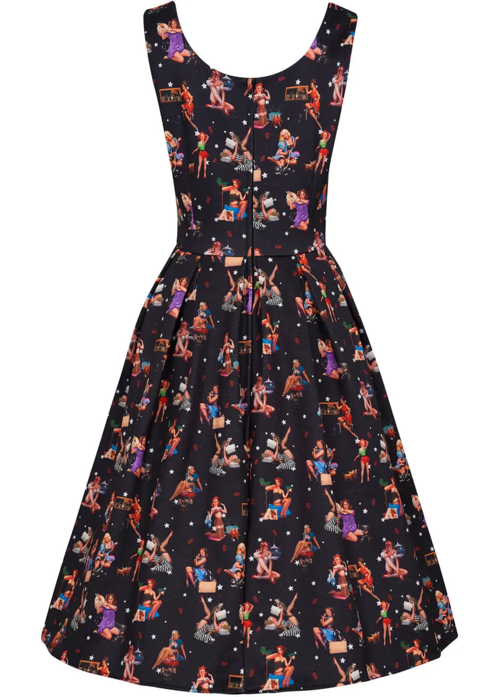 Dolly & Dotty Amanda Pin-Ups Girls 50's Swing Dress Black
