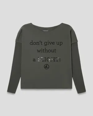 DON'T GIVE UP WITHOUT A FLIGHT relaxed smart-shirt