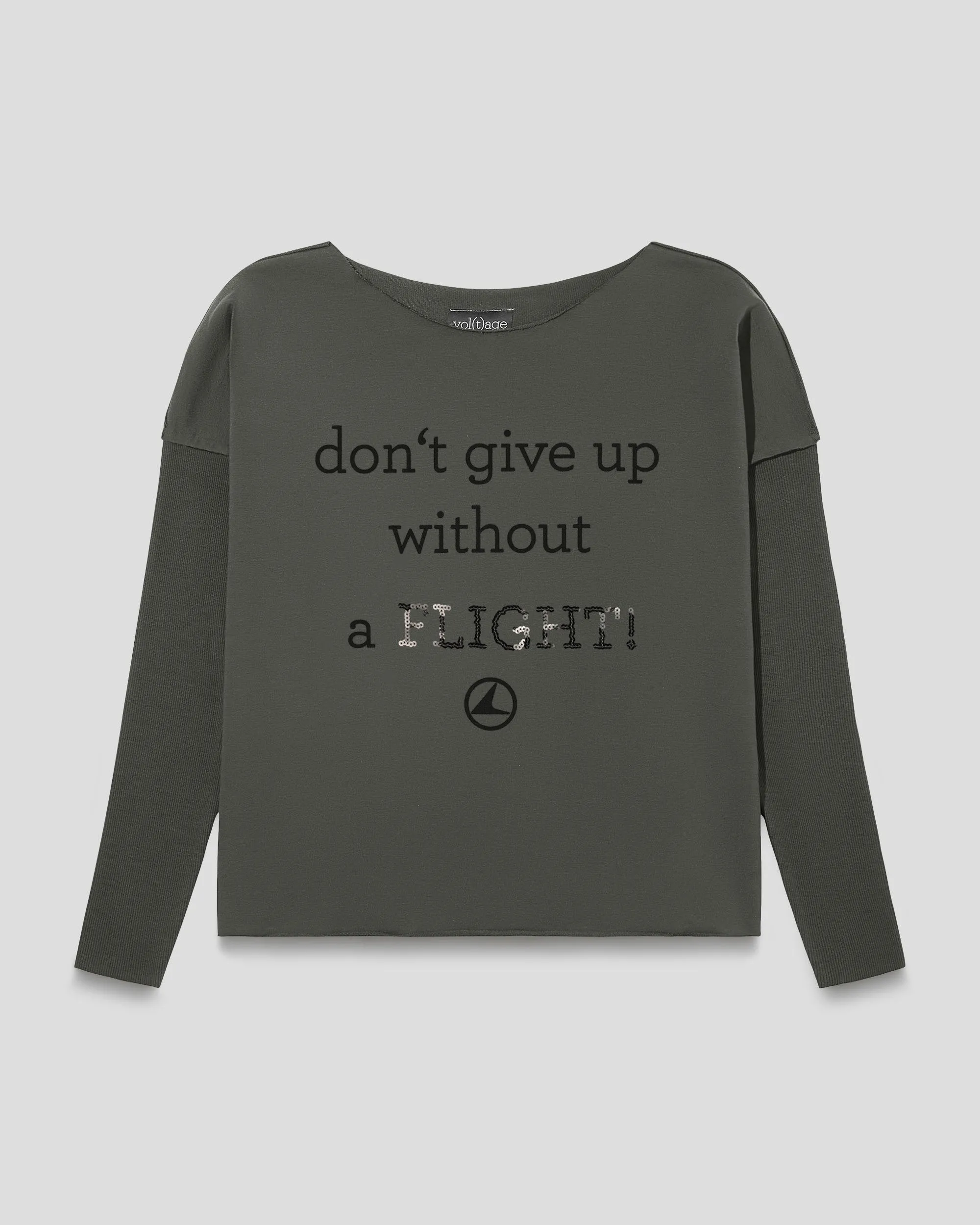 DON'T GIVE UP WITHOUT A FLIGHT relaxed smart-shirt