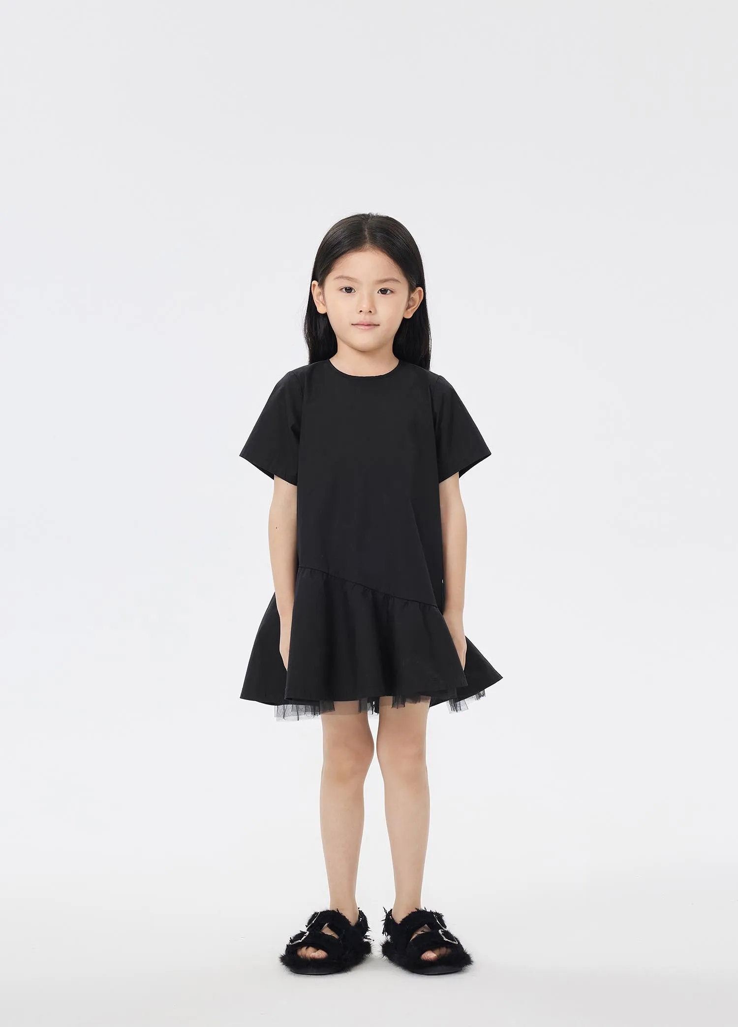 Dress / jnby by JNBY Solid Patchwork Short Sleeve Dress