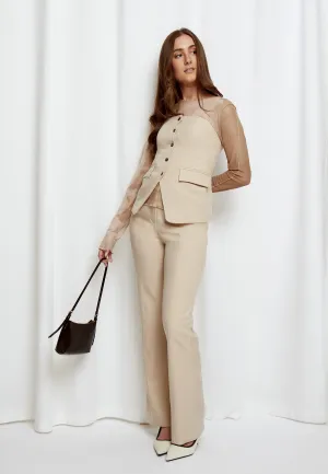 DSDolly Mid Waisted Flared Pant - Feather Gray