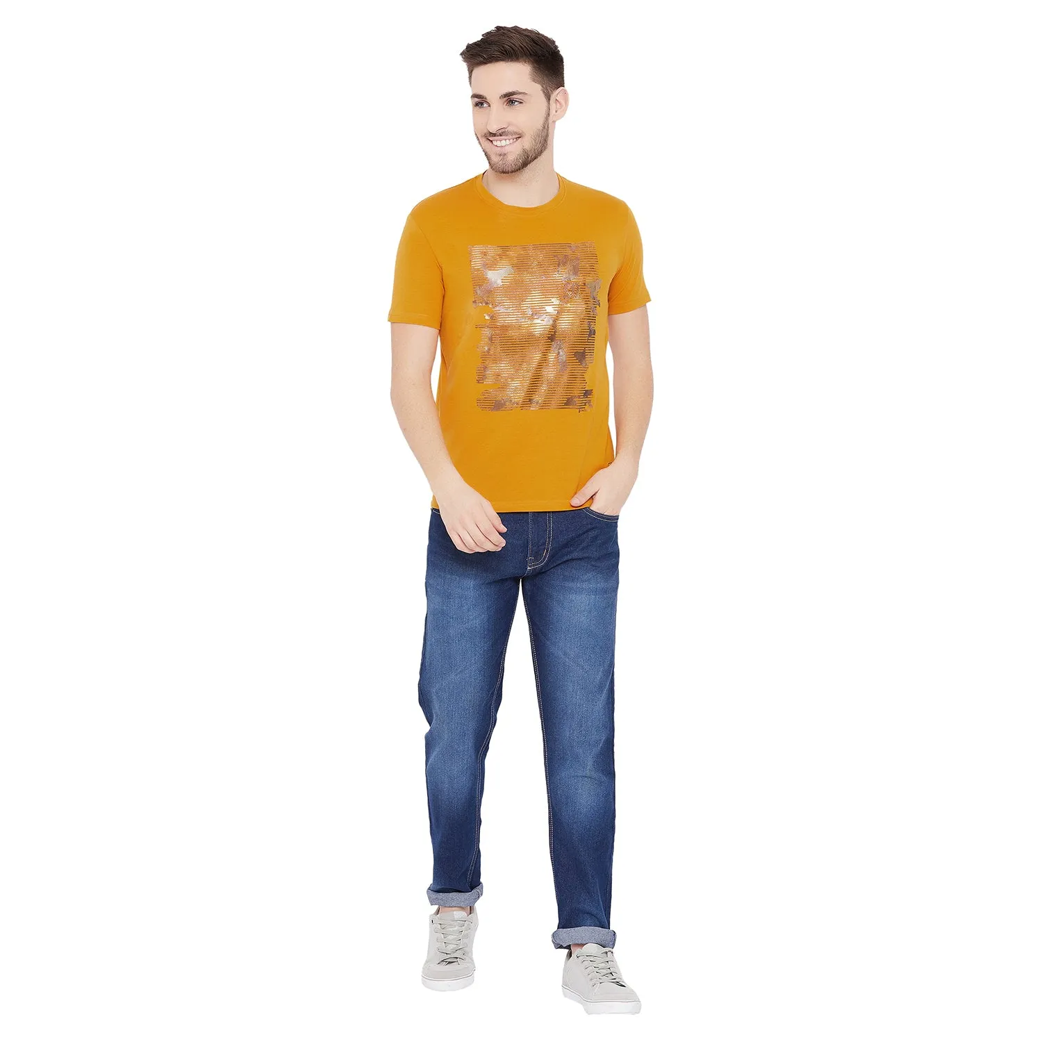 Duke Stardust Men Round Neck Printed T-Shirt(LF4873)