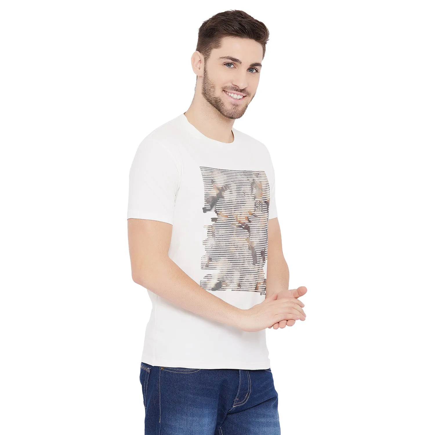 Duke Stardust Men Round Neck Printed T-Shirt(LF4873)