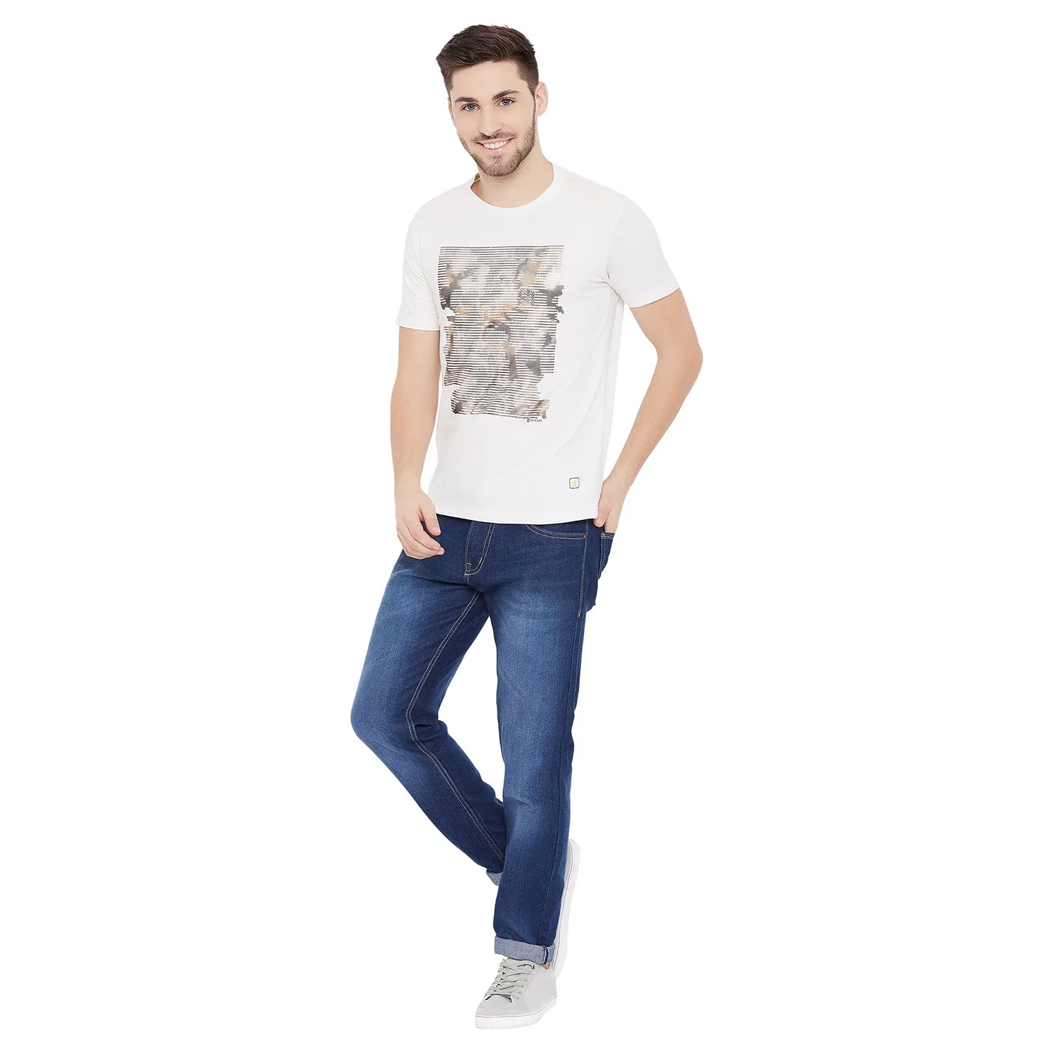 Duke Stardust Men Round Neck Printed T-Shirt(LF4873)