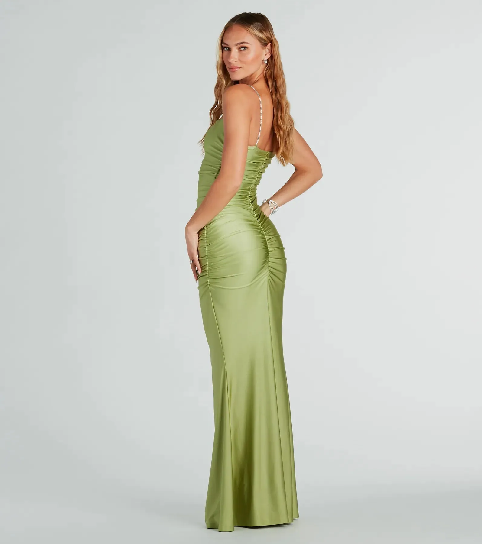 Eliena Formal Rhinestone Strap Mermaid Dress